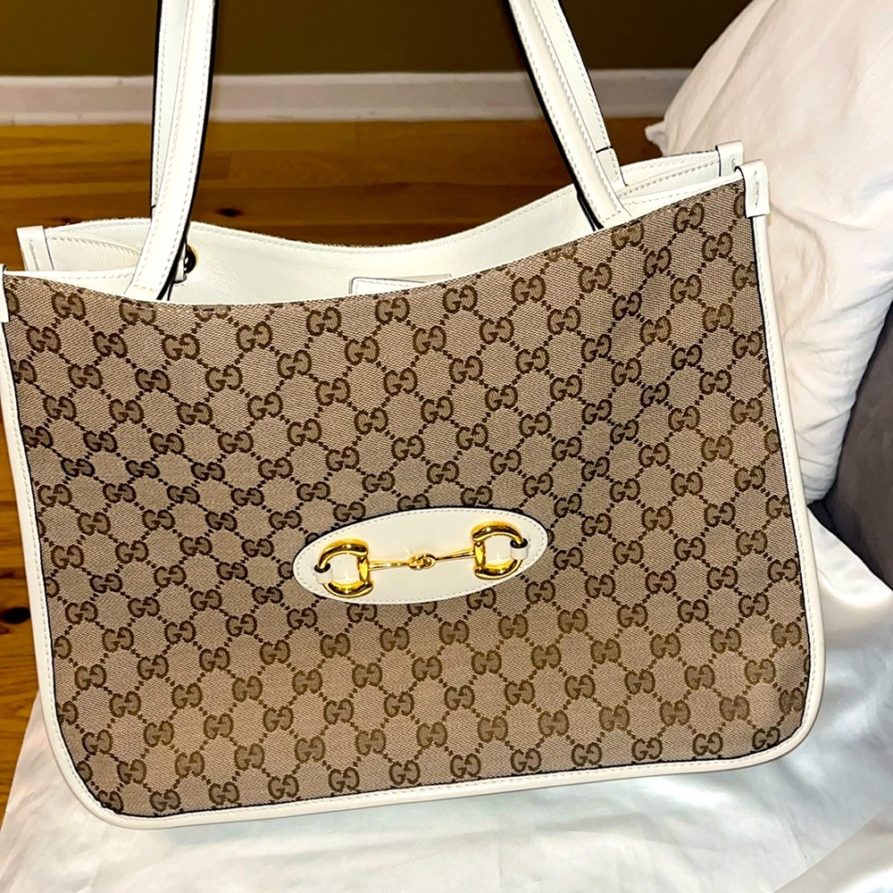 Gucci Beige 1955 Horsebit Medium Tote Bag